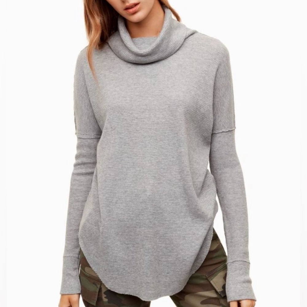 TNA Waffle Cowl Neck Sweater
